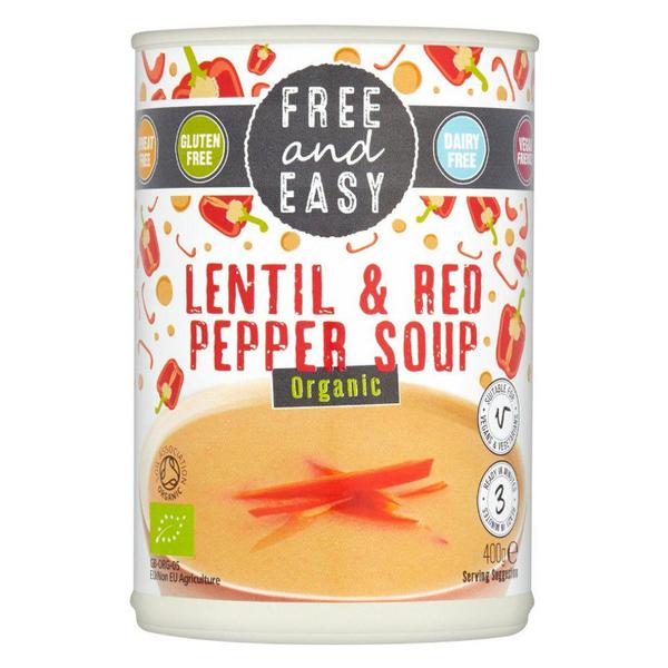 Red Pepper & Lentil Soup dairy free, Gluten Free, ORGANIC