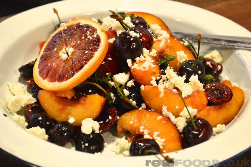 Vegetarian Stone Fruit Thyme And Goat Cheese Salad Recipe
