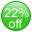 22% Off promotion sticker