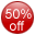 50% Off promotion sticker