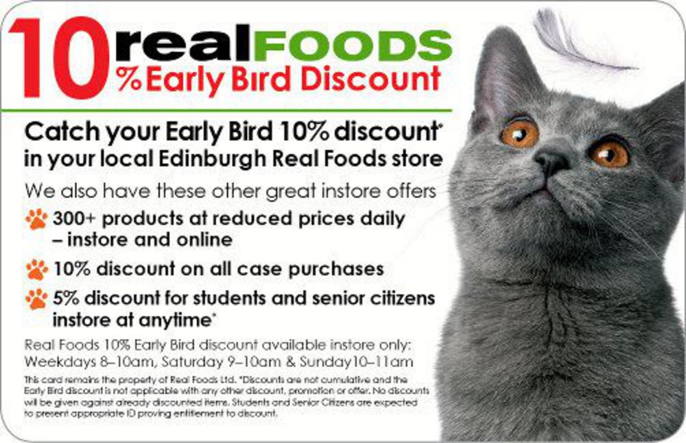 New-Early-Bird-Card-2017-Real-Foods-10-%-discount