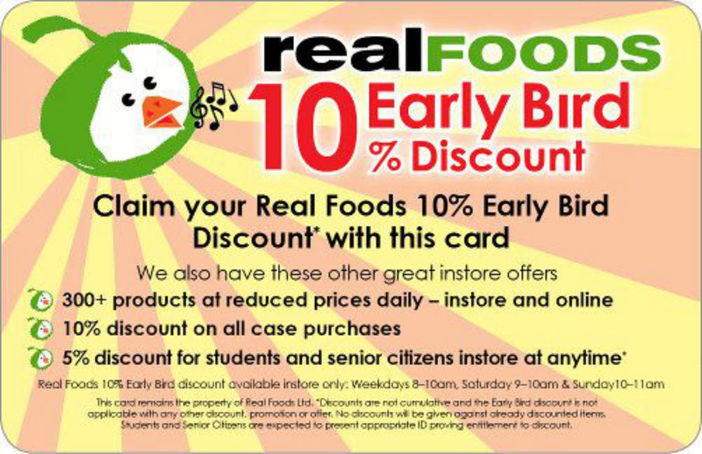 Early Bird Discount