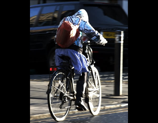 Cycling up a steep hill