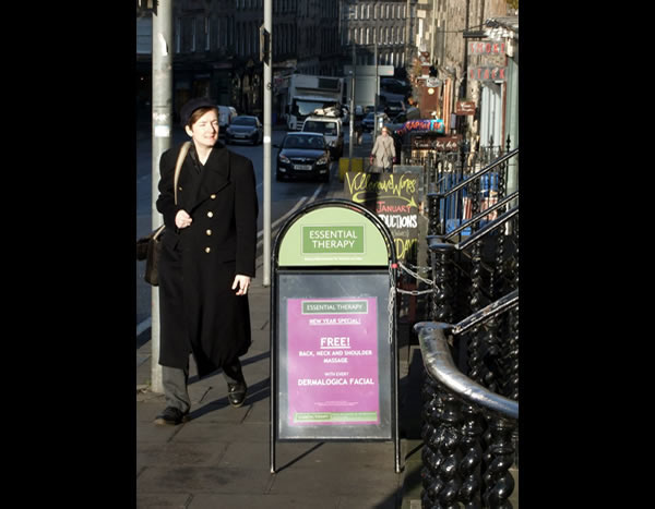 Street signs on the pavements of Broughton Street