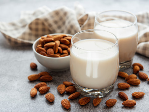 Almond milk and almonds