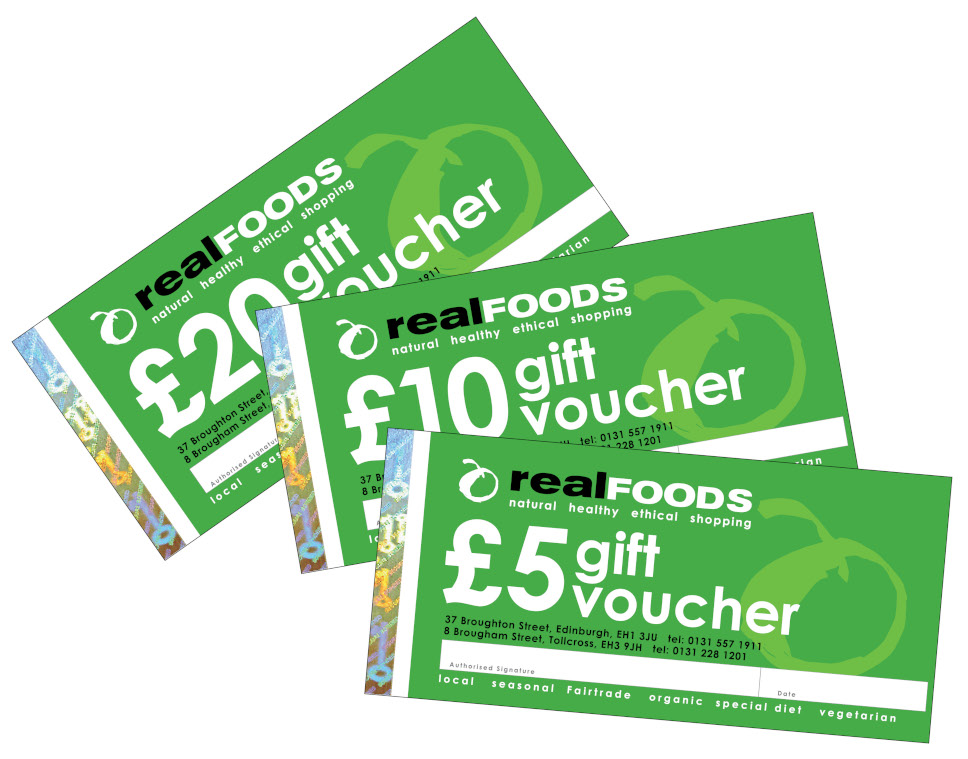 Array of our gift vouchers